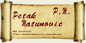 Petak Matunović vizit kartica